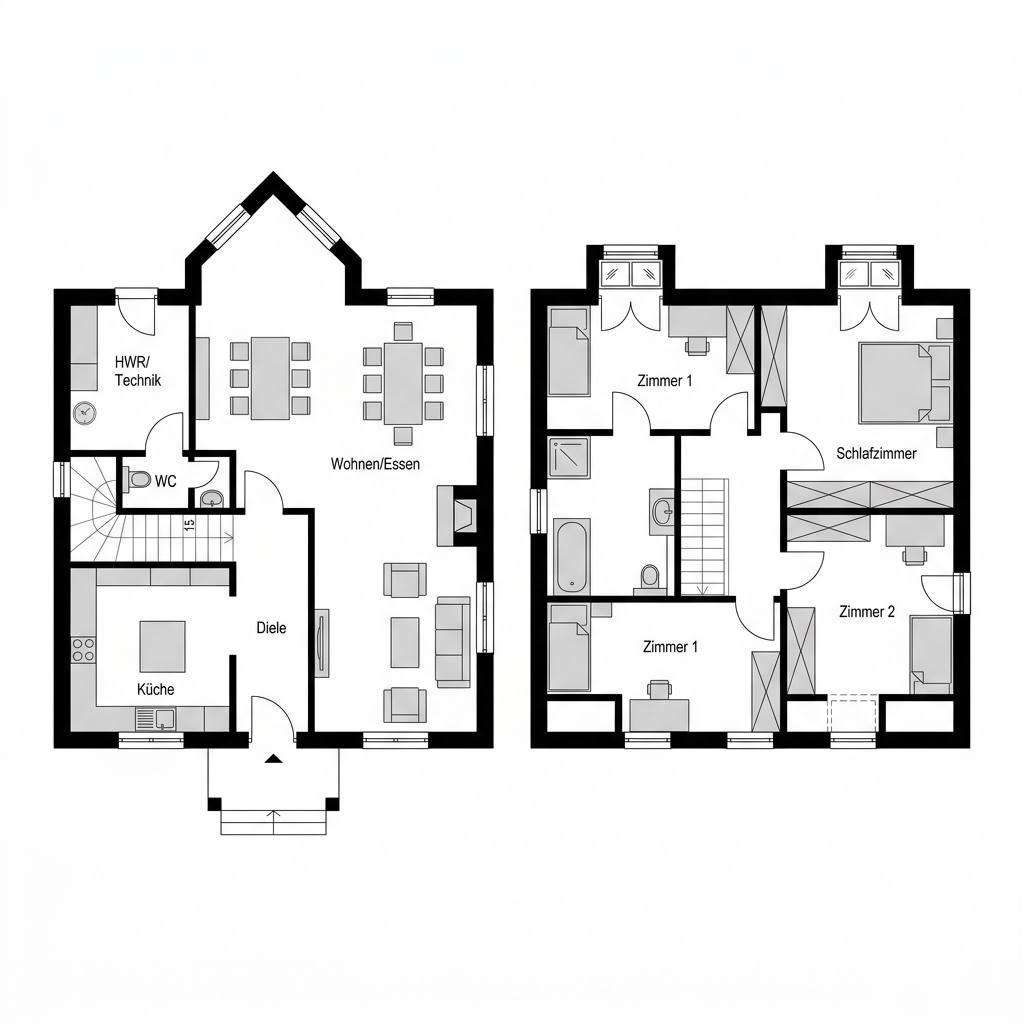 Grundriss Friesenidyll 132 – 132 m² Friesenhaus mit 4 Zimmern