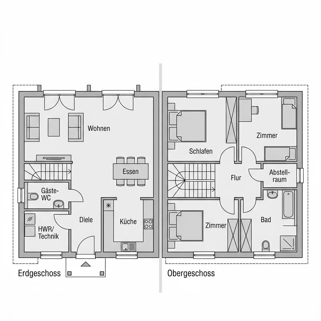 Grundriss Starthaus 135 D von allkauf haus — 135 m², 5 Zimmer