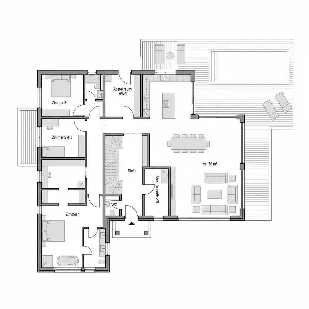 Grundriss City Villa 190 – 190 m² Luxusvilla & Designerhaus mit 6 Zimmern