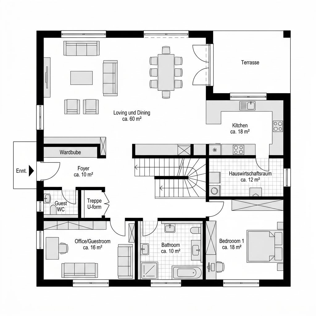 Grundriss Fantastic 165 Stadtvilla – 165 m² Stadtvilla mit 5 Zimmern