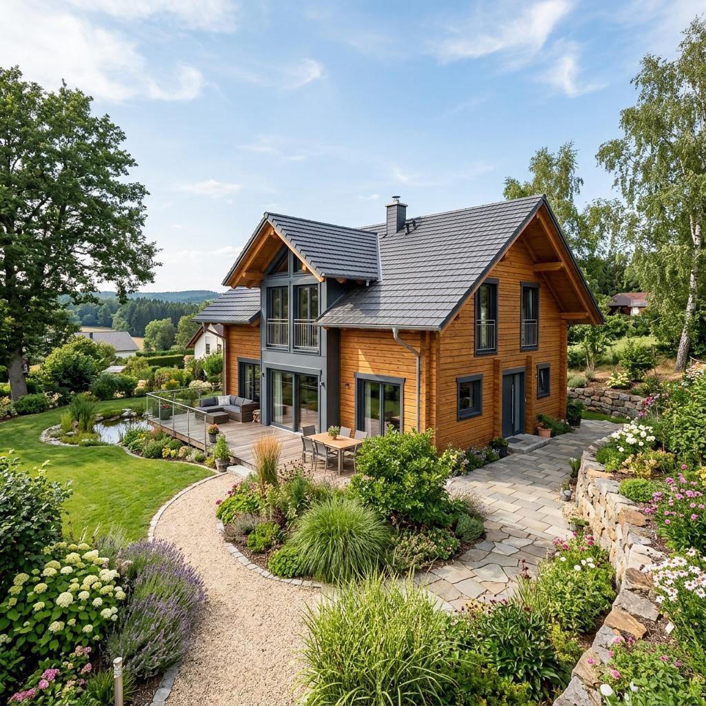 Blockhaus Casa Blockhaus 118 von Rubner Haus — Blockbohlenhaus mit Satteldach und 118 m²