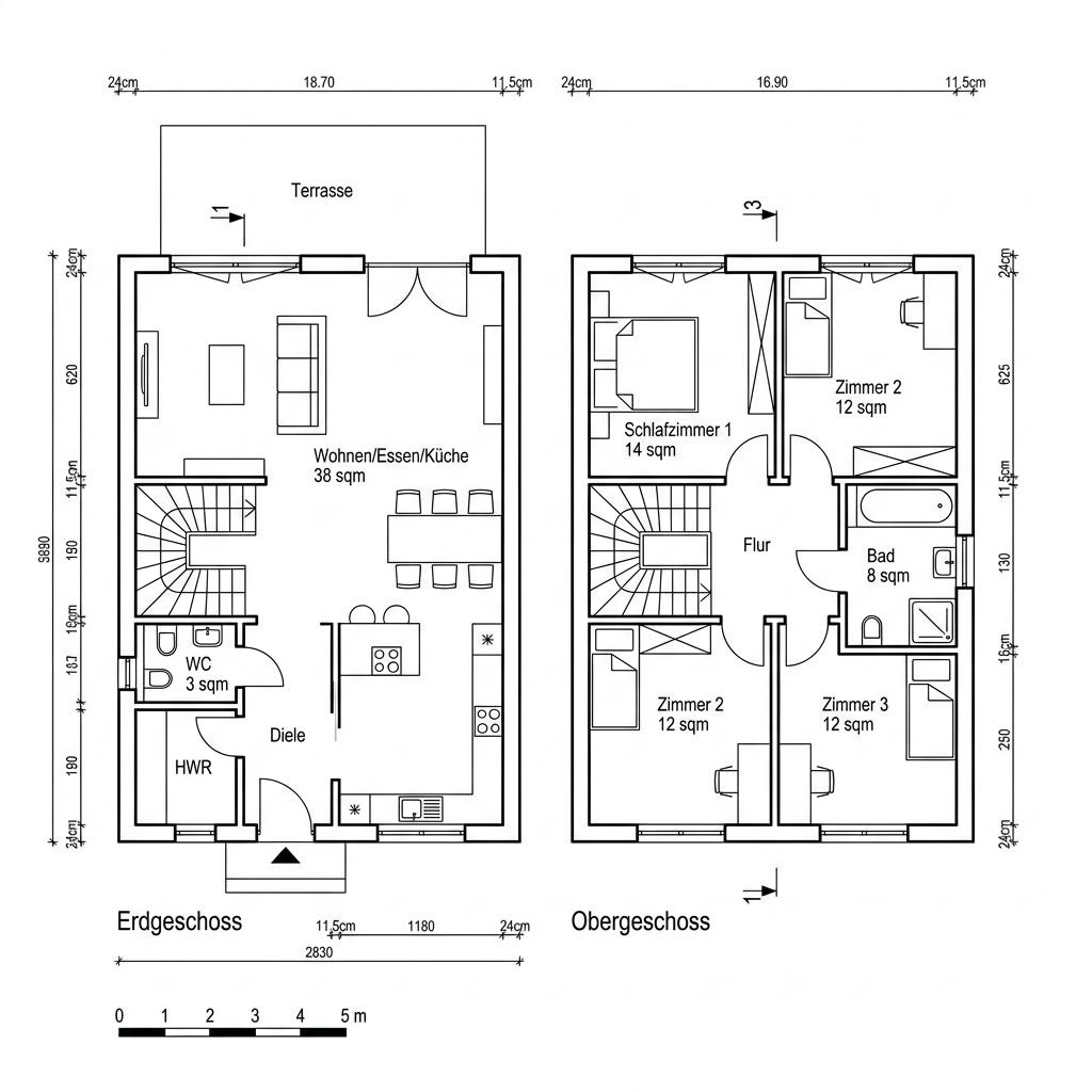 Grundriss Casa Blockhaus 118 von Rubner Haus — 118 m², 4 Zimmer
