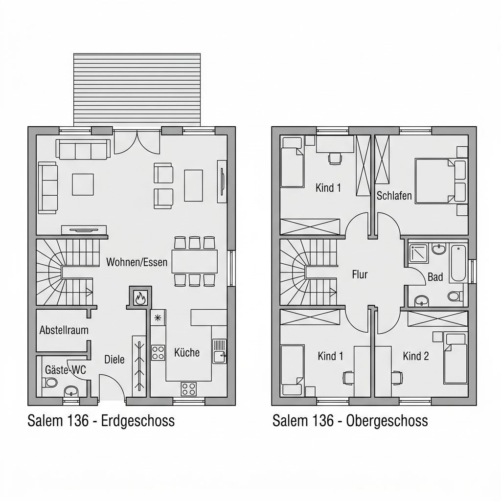 Grundriss Salem 136 von Bostonhaus — 136 m², 4 Zimmer