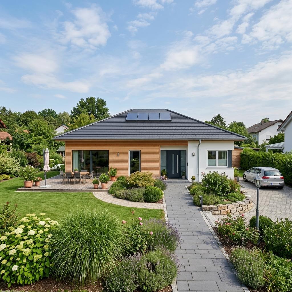 Bungalow PUREA 118 von Bien-Zenker — Holztafelbau mit Walmdach und rund 118 m²