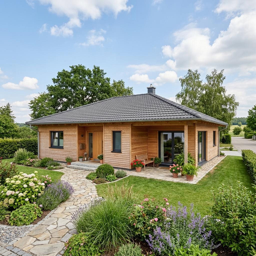 Bungalow Planungsbeispiel 98SB30 von Bio-Solar-Haus — Holztafelbau mit rund 98 m²