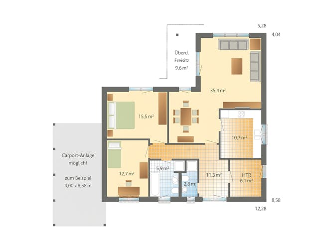 Grundriss Mandö von Danhaus Deutschland — 100 m², 4 Zimmer