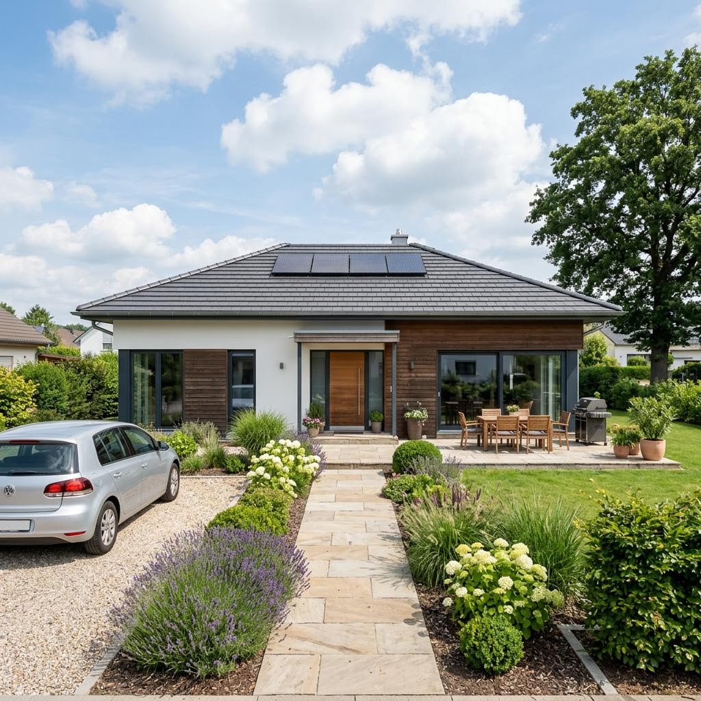 Bungalow Generation 128 von WeberHaus — Holztafelbau mit Walmdach und rund 128 m²