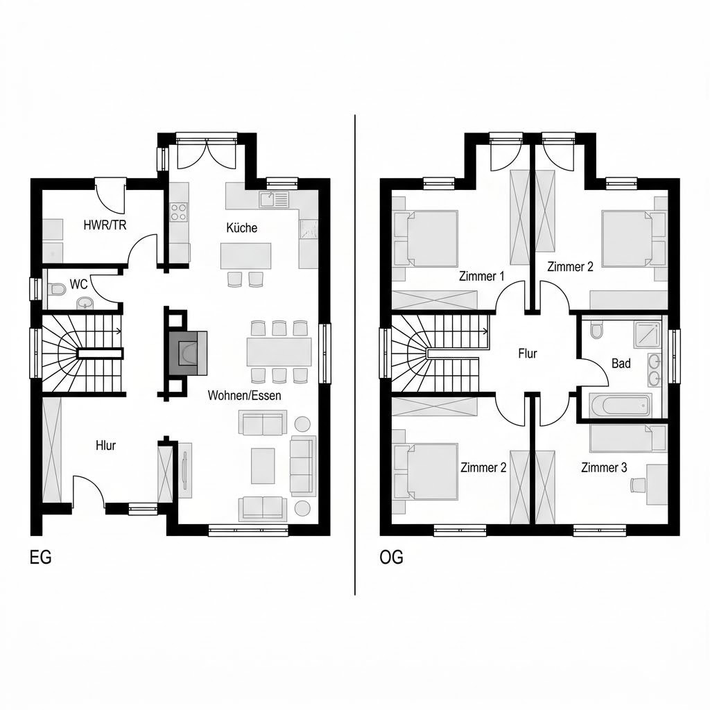 Grundriss Möwenweg 148 – 148 m² Friesenhaus mit 5 Zimmern