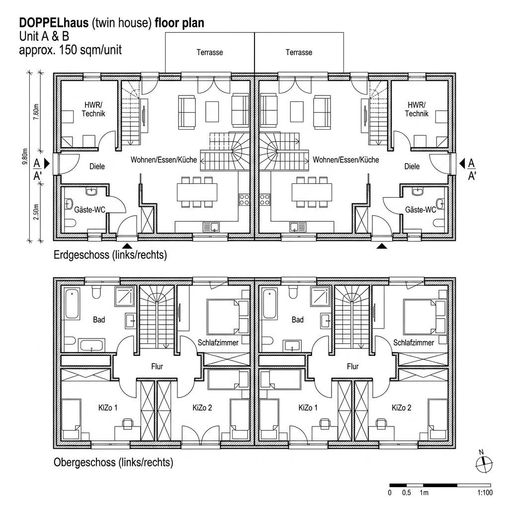 Grundriss Double 12 von allkauf haus — 150 m², 5 Zimmer