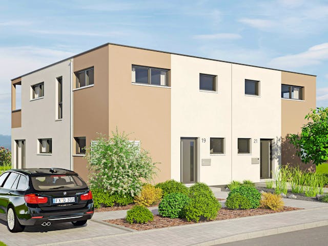 Doppelhaushälfte Duett 129 von Fingerhut Haus — Fertighaus mit 119 m² für schmale Grundstücke