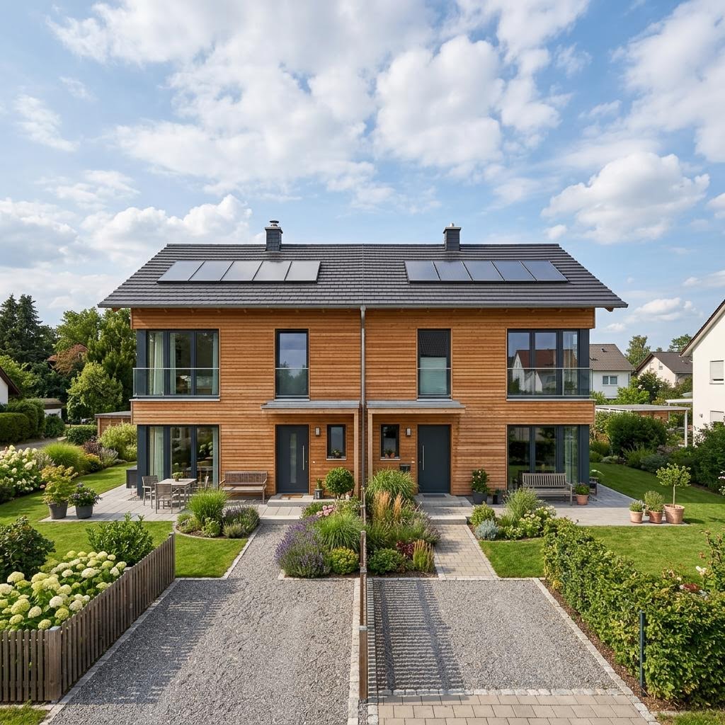 Doppelhaus Duo 112 von Genböck Haus — Fertighaus mit rund 112 m²