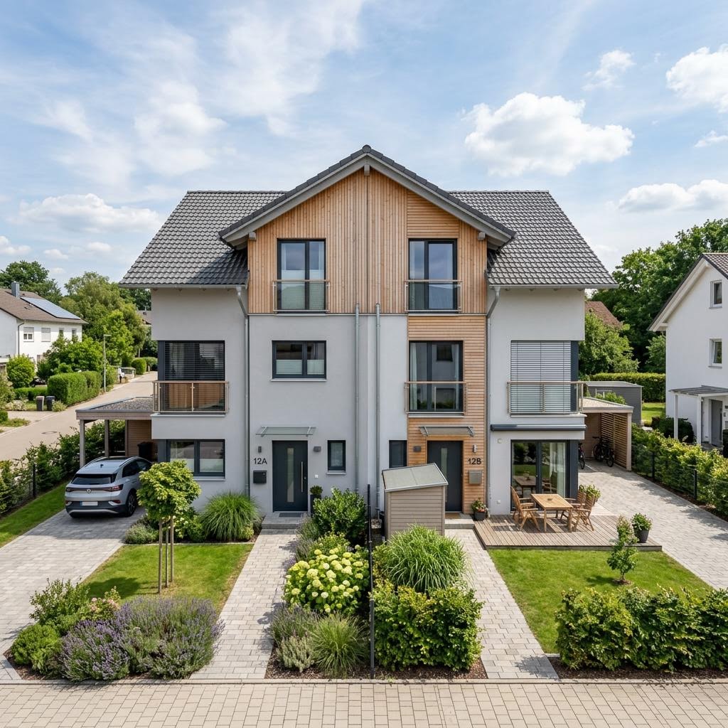 Doppelhaus LifeStyle Duo 120 von massa haus — Ausbauhaus mit Satteldach und 120 m²