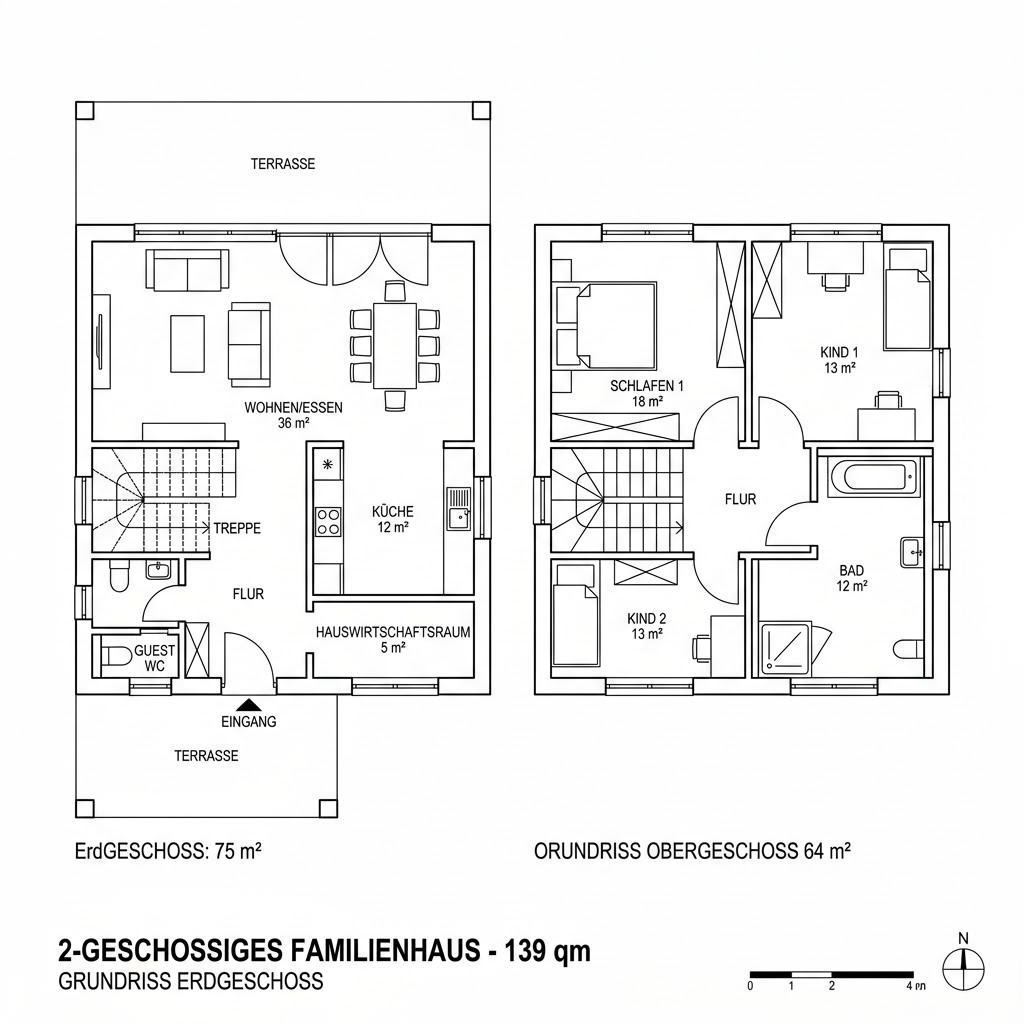 Grundriss CELEBRATION 139 V6 von Bien-Zenker — 139 m², 5 Zimmer