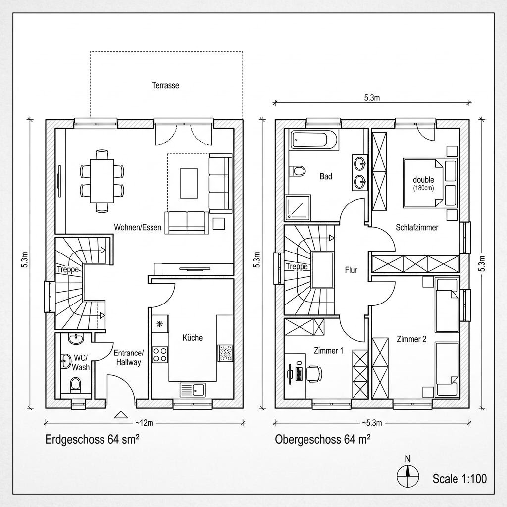 Grundriss MEDLEY 3.0 200 von FingerHaus — 128 m², 4 Zimmer