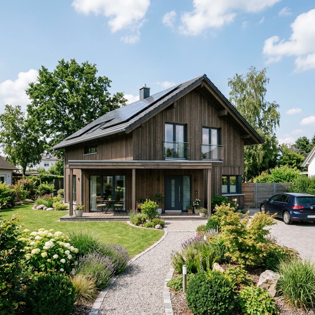 Einfamilienhaus Familienhaus Kiefer 148 von Frammelsberger Holzhaus — Fertighaus in Holztafelbau mit rund 148 m²