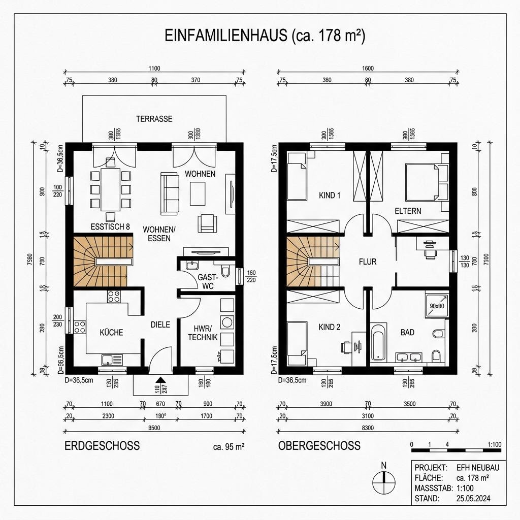 Grundriss MODERN 178 von Hartl Haus — 178 m², 6 Zimmer