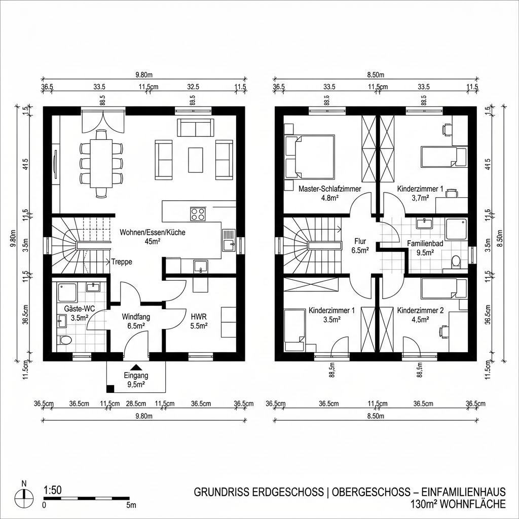 Grundriss TREND 130 von Hartl Haus — 130 m², 4 Zimmer