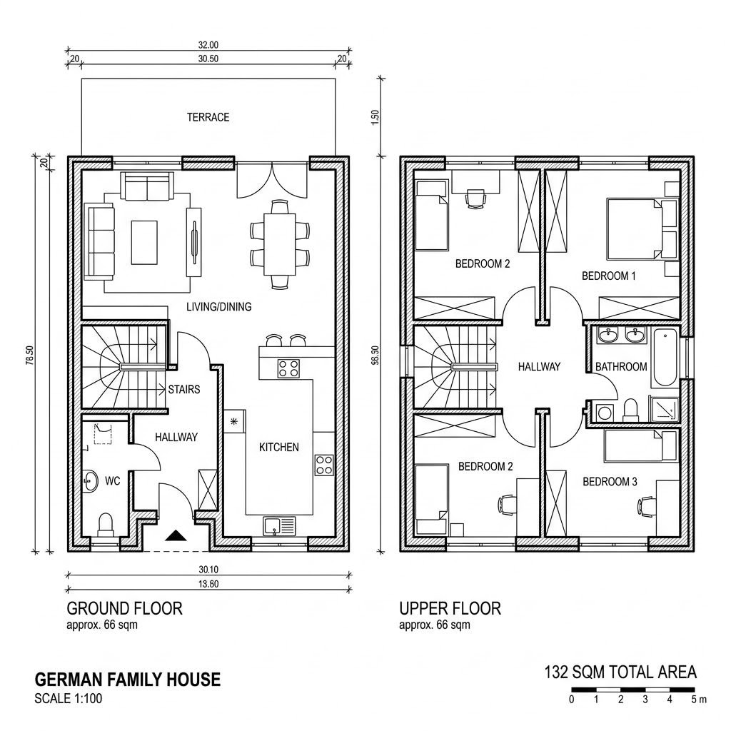 Grundriss SatteldachHaus 132 von Kitzlinger Haus — 132 m², 5 Zimmer