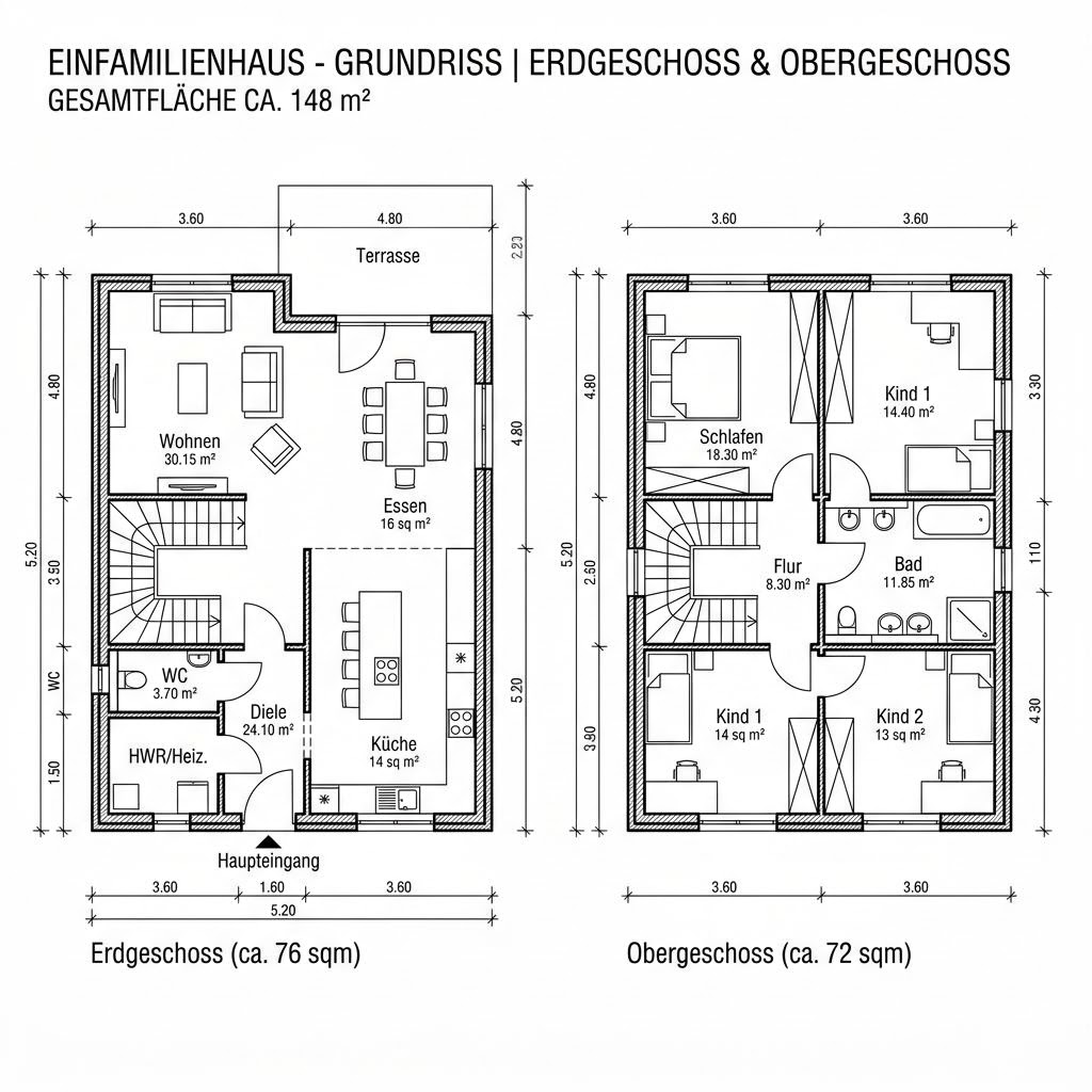 Grundriss Homestory 148 Ausbau von LEHNER HAUS — 148 m², 5 Zimmer