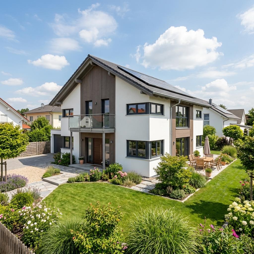 Einfamilienhaus Homestory 343 V2 von LEHNER HAUS — großes Holzfertighaus mit Satteldach