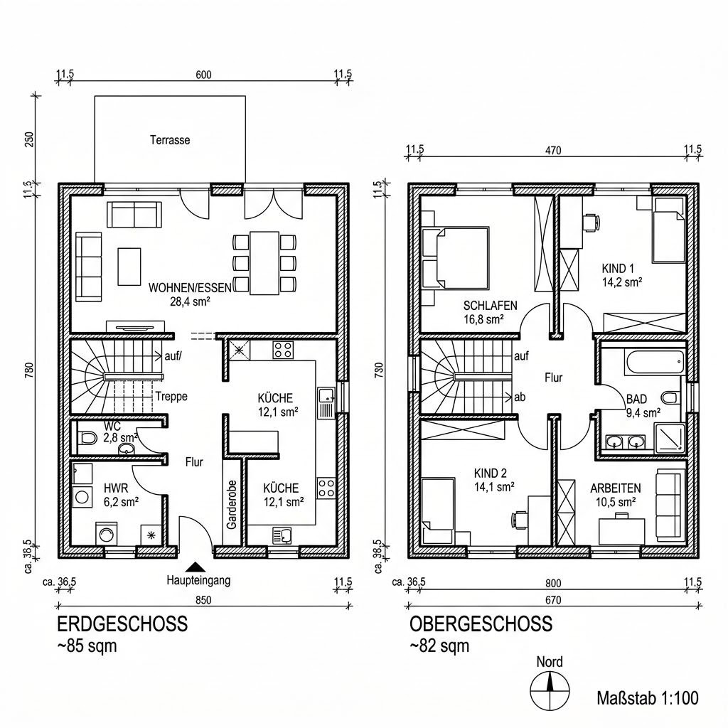 Grundriss SUNSHINE 167 V6 von Living Haus — 167 m², 6 Zimmer