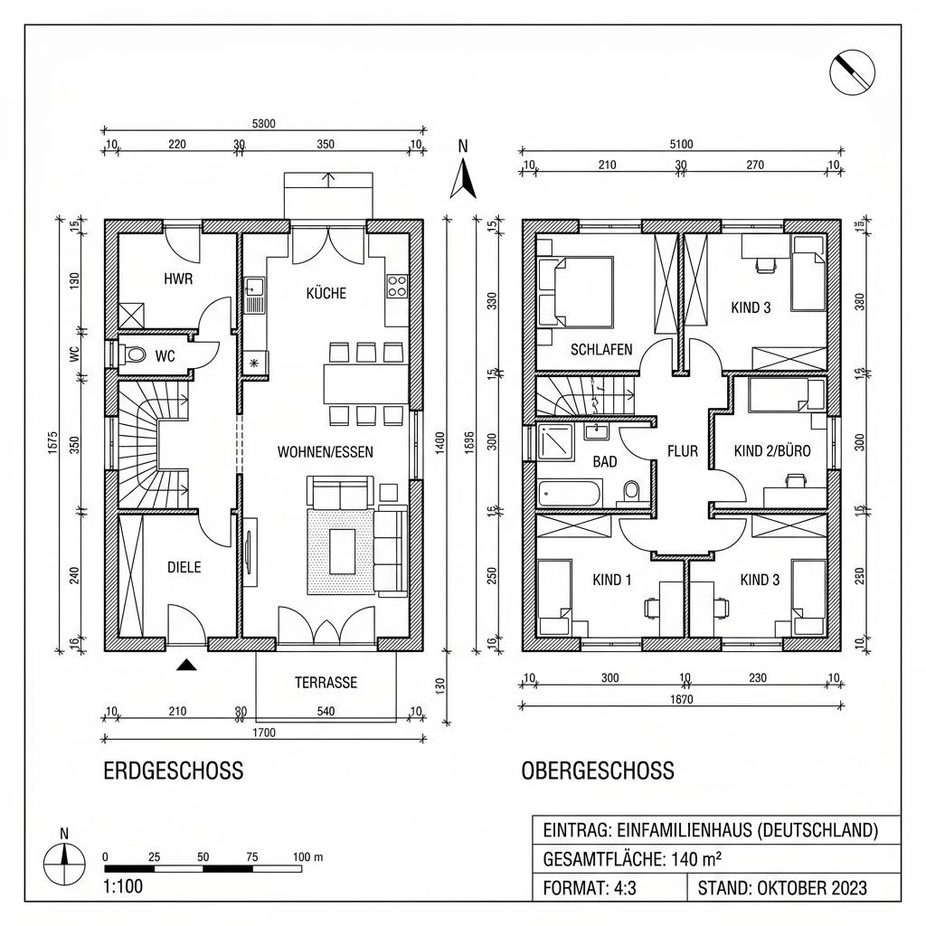 Grundriss ComfortStyle 14.02 S von massa haus — 140 m², 5 Zimmer