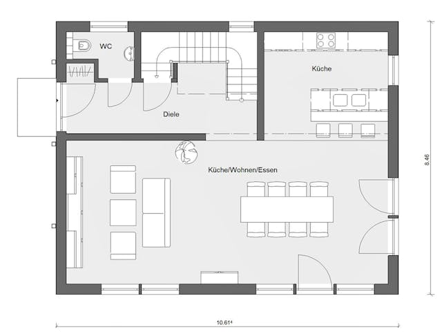 Grundriss E 20-148.6 — Haus in Rot – 137 m² Einfamilienhaus mit 5 Zimmern
