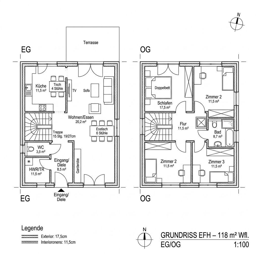Grundriss Lifestyle 118 von Suckfüll Energiesparhaus — 118 m², 4 Zimmer