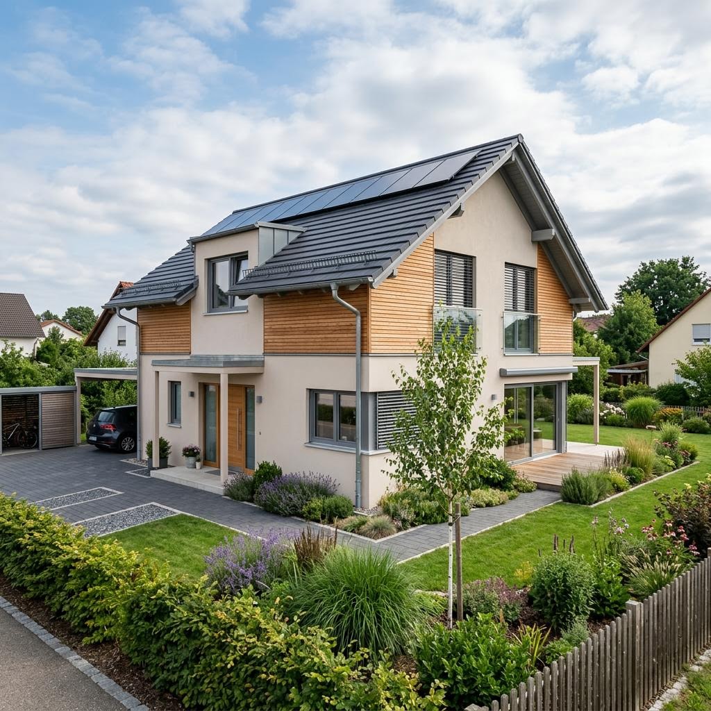 Einfamilienhaus Alpina 115 von TALBAU-Haus — kompaktes Holzfertighaus mit Satteldach und 115 m²