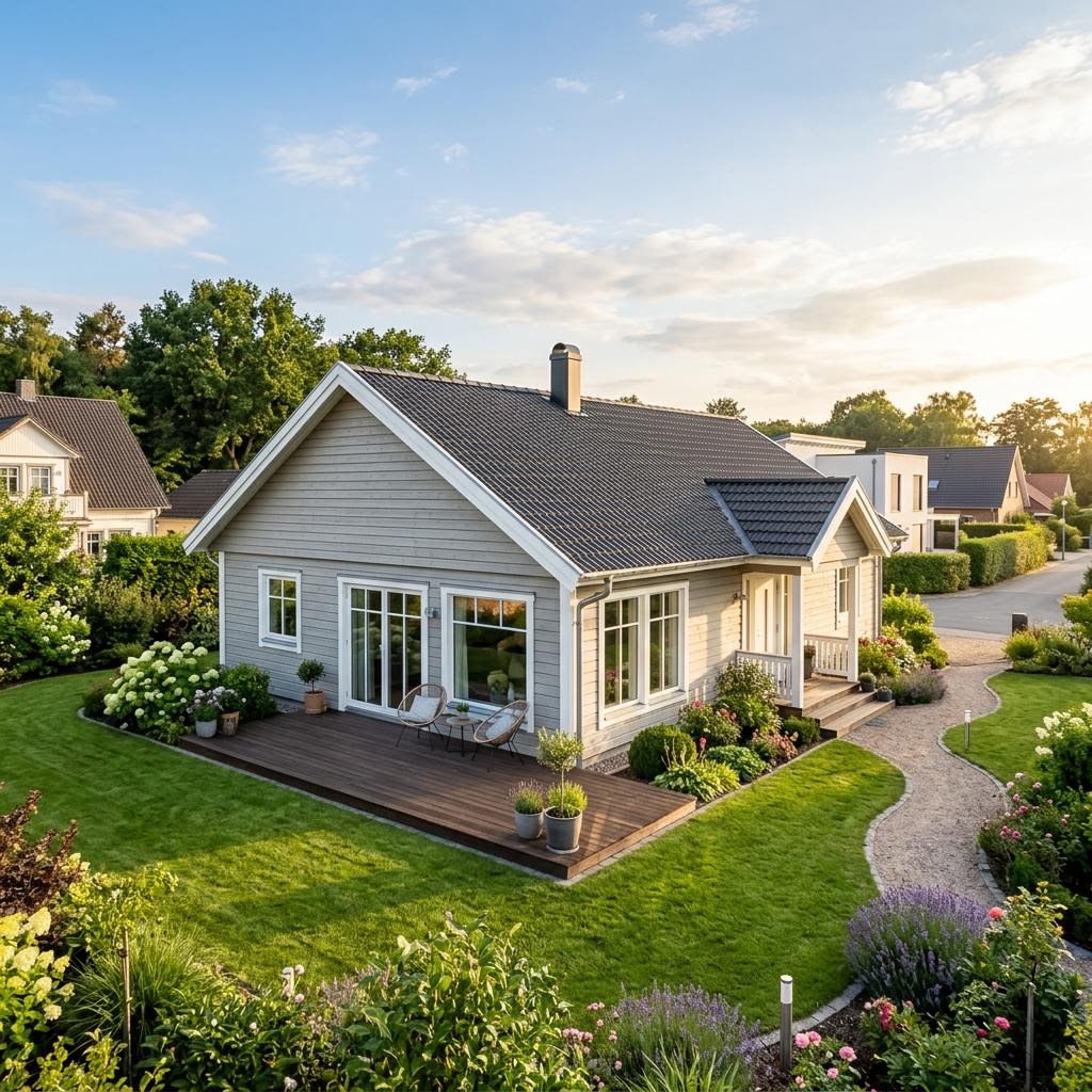 Schwedisches Ferienhaus Vänern 68 von Eksjöhus mit Satteldach