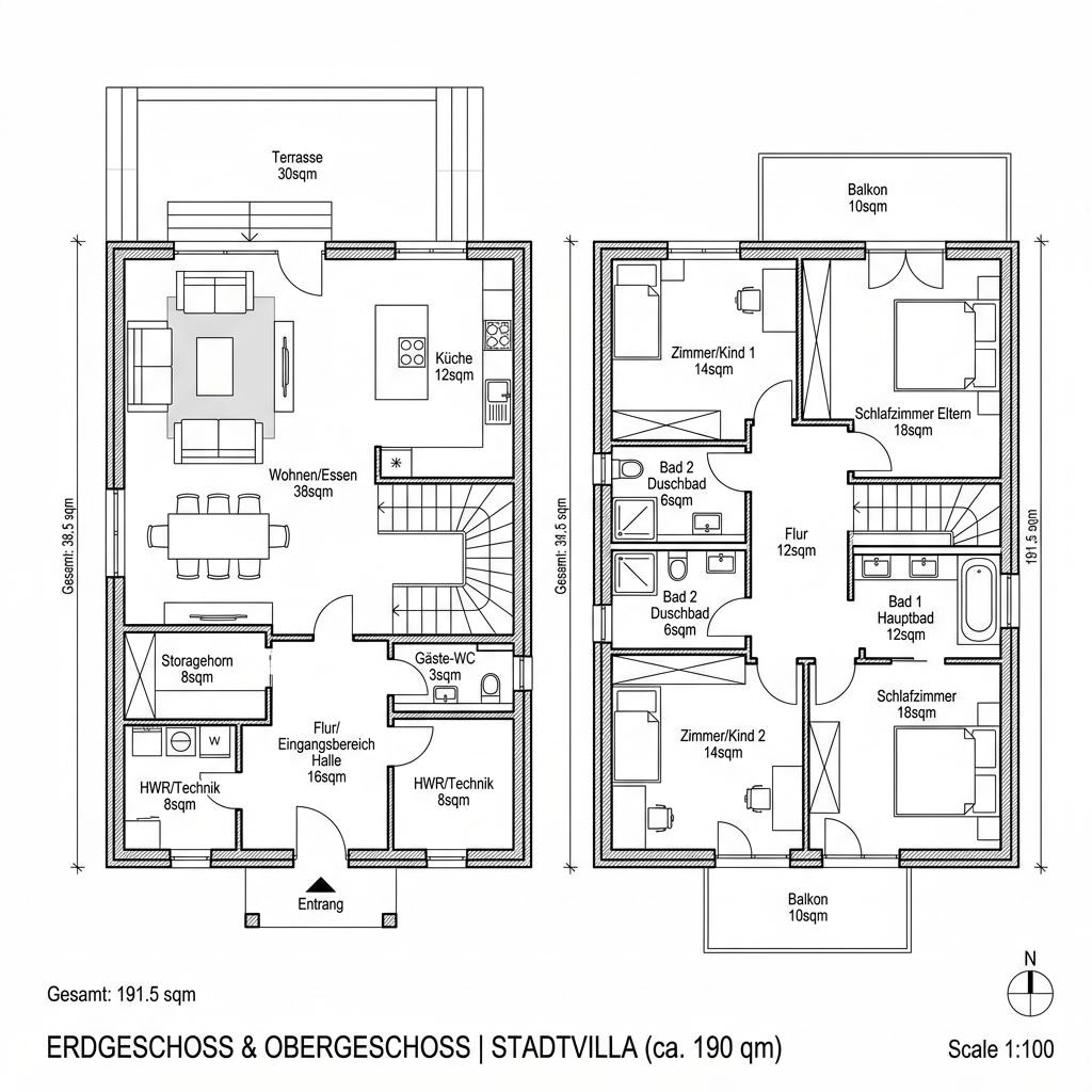 Grundriss Design 190 von ELK Haus — 190 m², 6 Zimmer