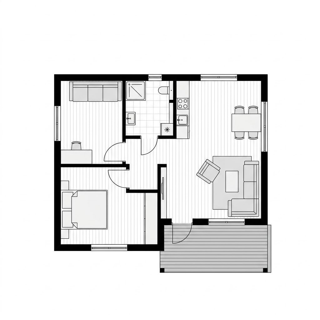 Grundriss Chalet Höhenweg – 72 m² Chalet mit 2 Zimmern