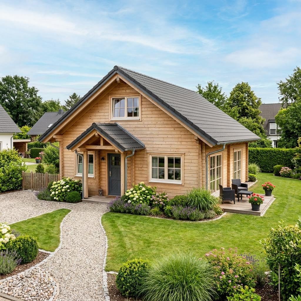 Singlehaus Singlehaus Fjord 76 von Fjorborg Holzhäuser — Satteldach, 76 m²