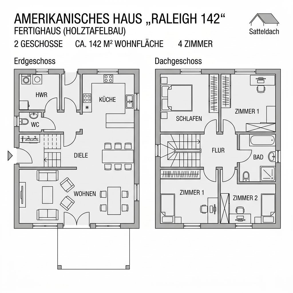 Grundriss Raleigh 142 von Greenville — 142 m², 4 Zimmer