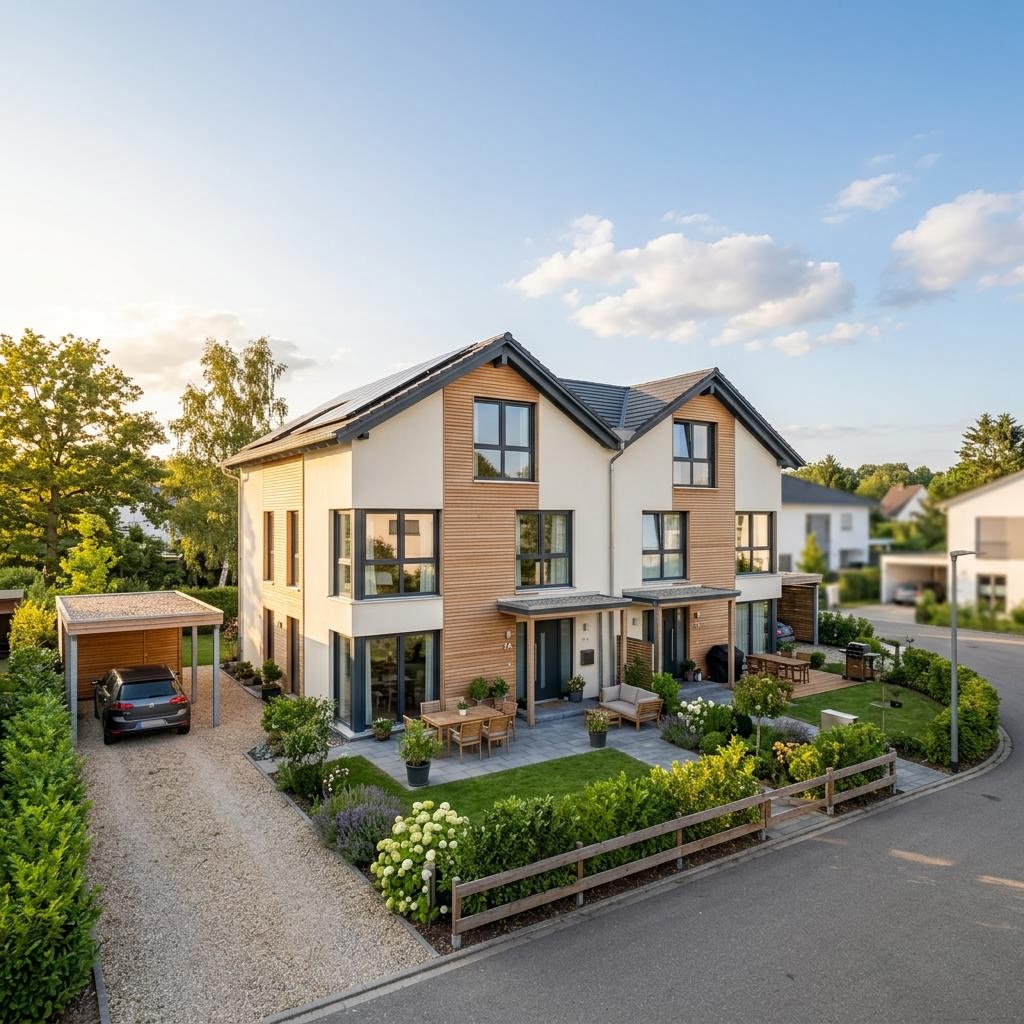 Doppelhaus Variant 134 von Hanse Haus in Holzbauweise