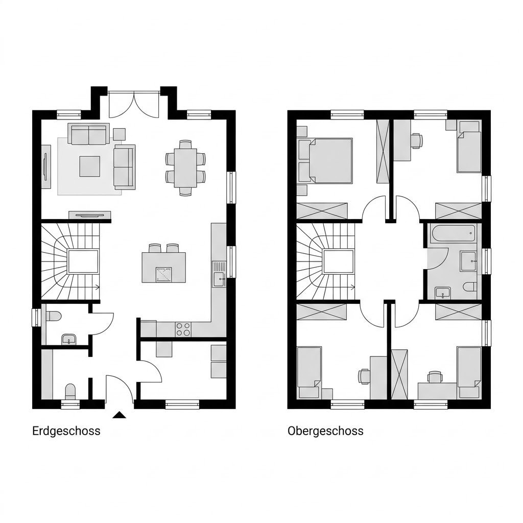 Grundriss Friesenhus 134 – 134 m² Friesenhaus mit 5 Zimmern