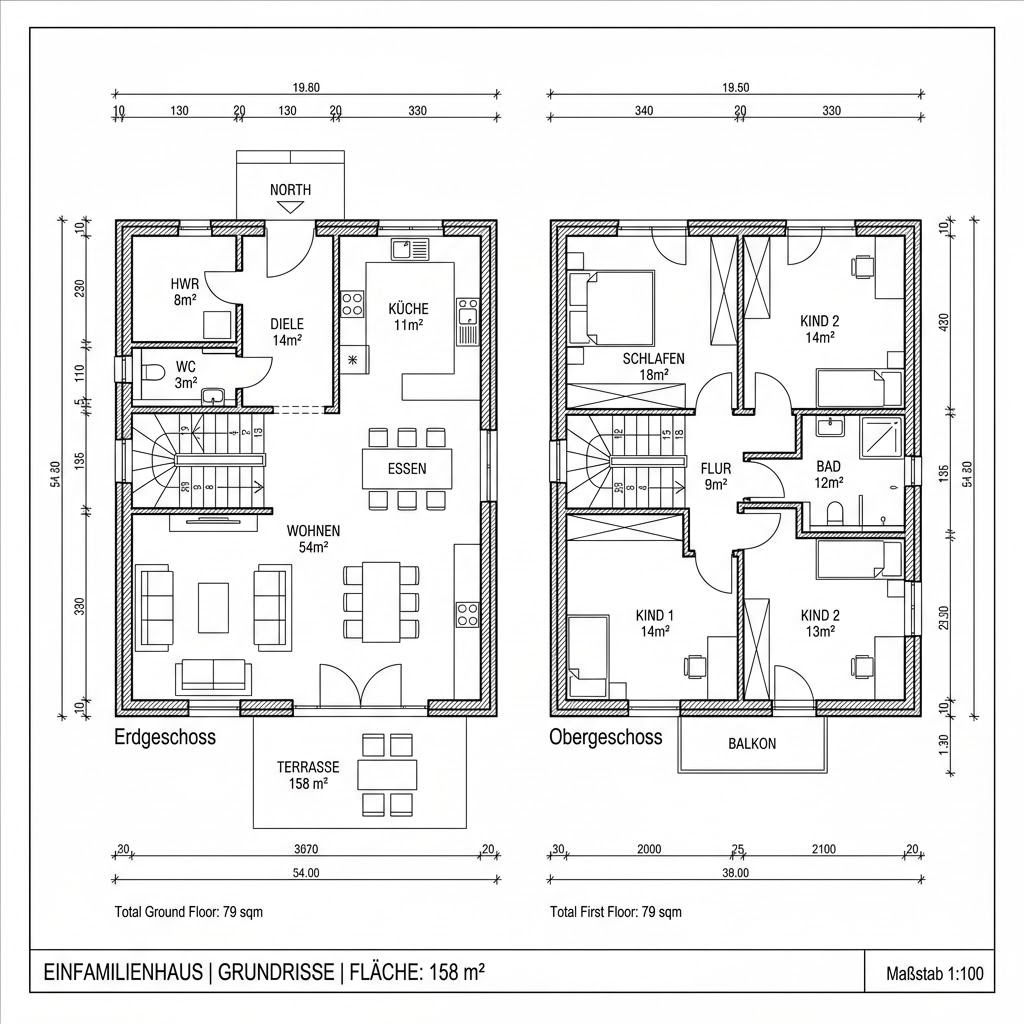 Grundriss Harlaching von Isartaler Holzhaus — 158 m², 6 Zimmer
