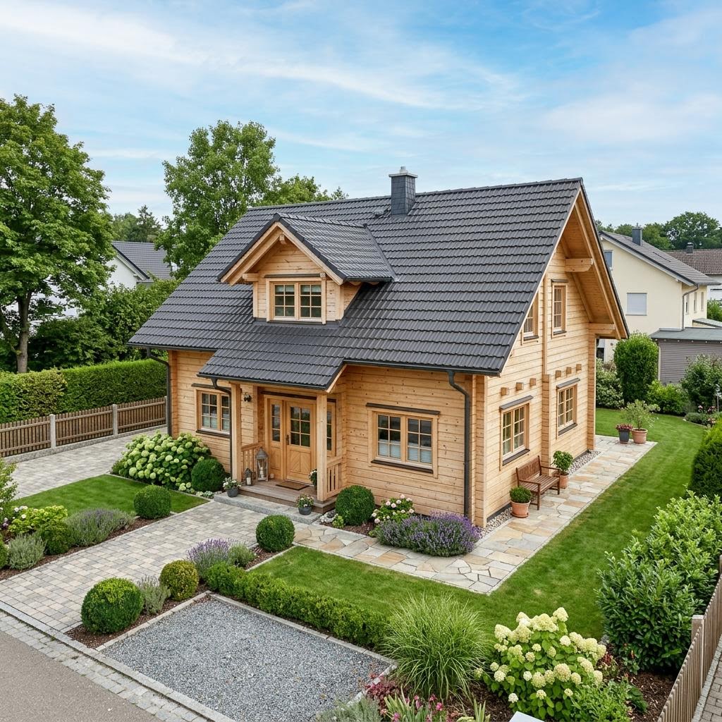 Holzhaus Blockhaus Saimaa 126 von Honka Blockhaus — finnisches Massivholzhaus mit Satteldach und 126 m²