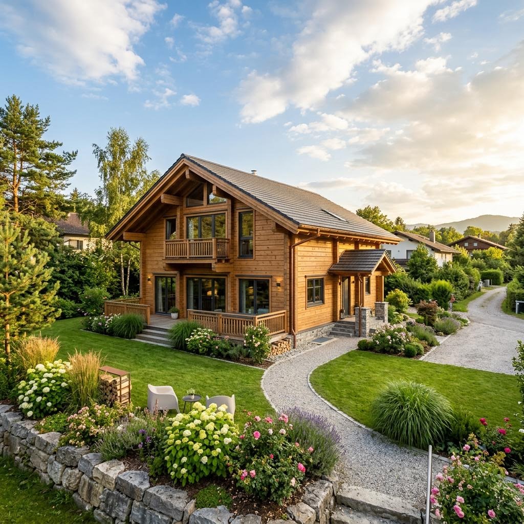 Chalet Chalet Nordkette von Honka mit Satteldach und Holzfassade