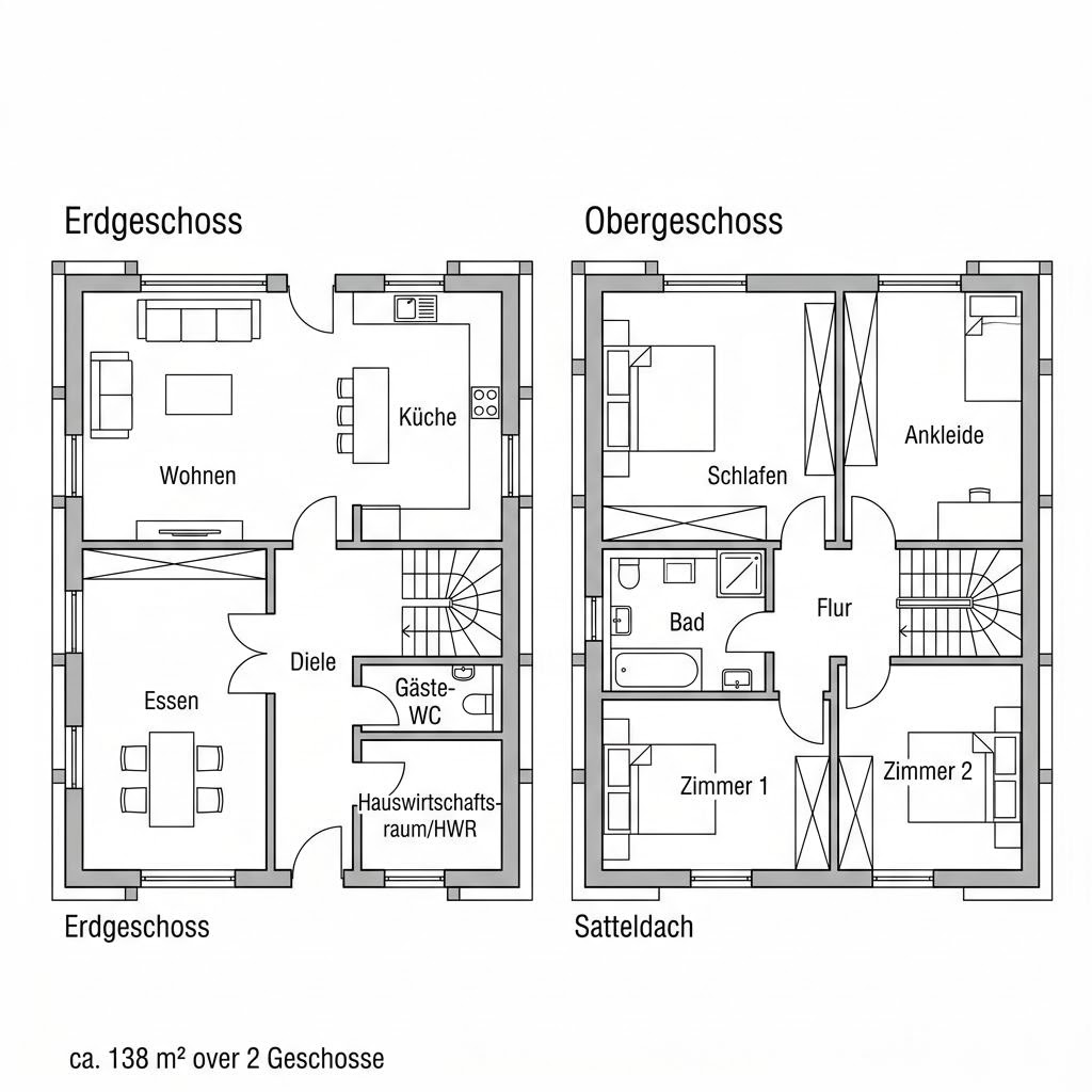 Grundriss Fachwerk Loft 138 von KD-Haus — 138 m², 4 Zimmer