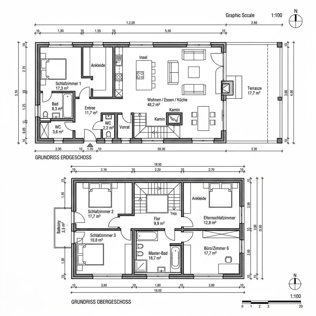 Grundriss Villa Sereno 224 von GRIFFNER — 224 m², 6 Zimmer