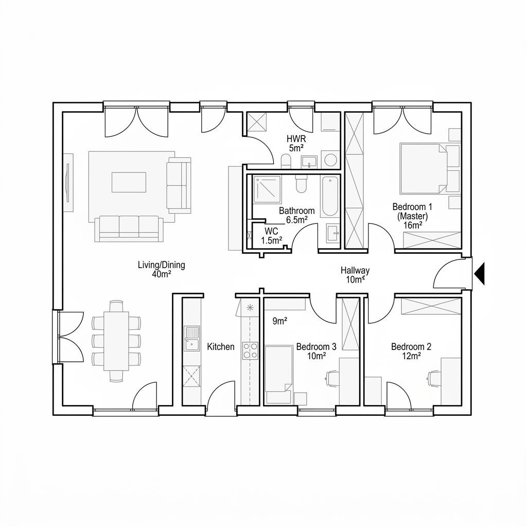 Grundriss ComfortStyle 11.02 S – 118 m² Bungalow mit 4 Zimmern