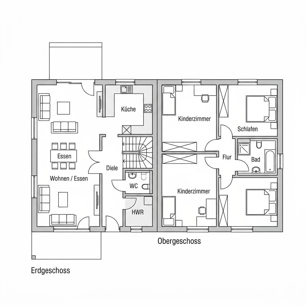Grundriss LifeStyle Duo 124 von massa haus — 124 m², 5 Zimmer