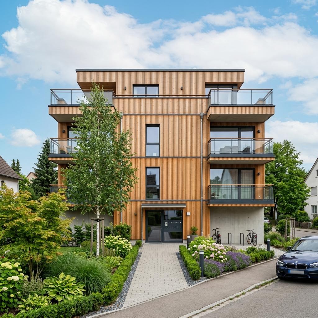 Mehrfamilienhaus Wohnbau Serie 16 Wohneinheiten von GROPYUS — Holztafelbau mit rund 1180 m²