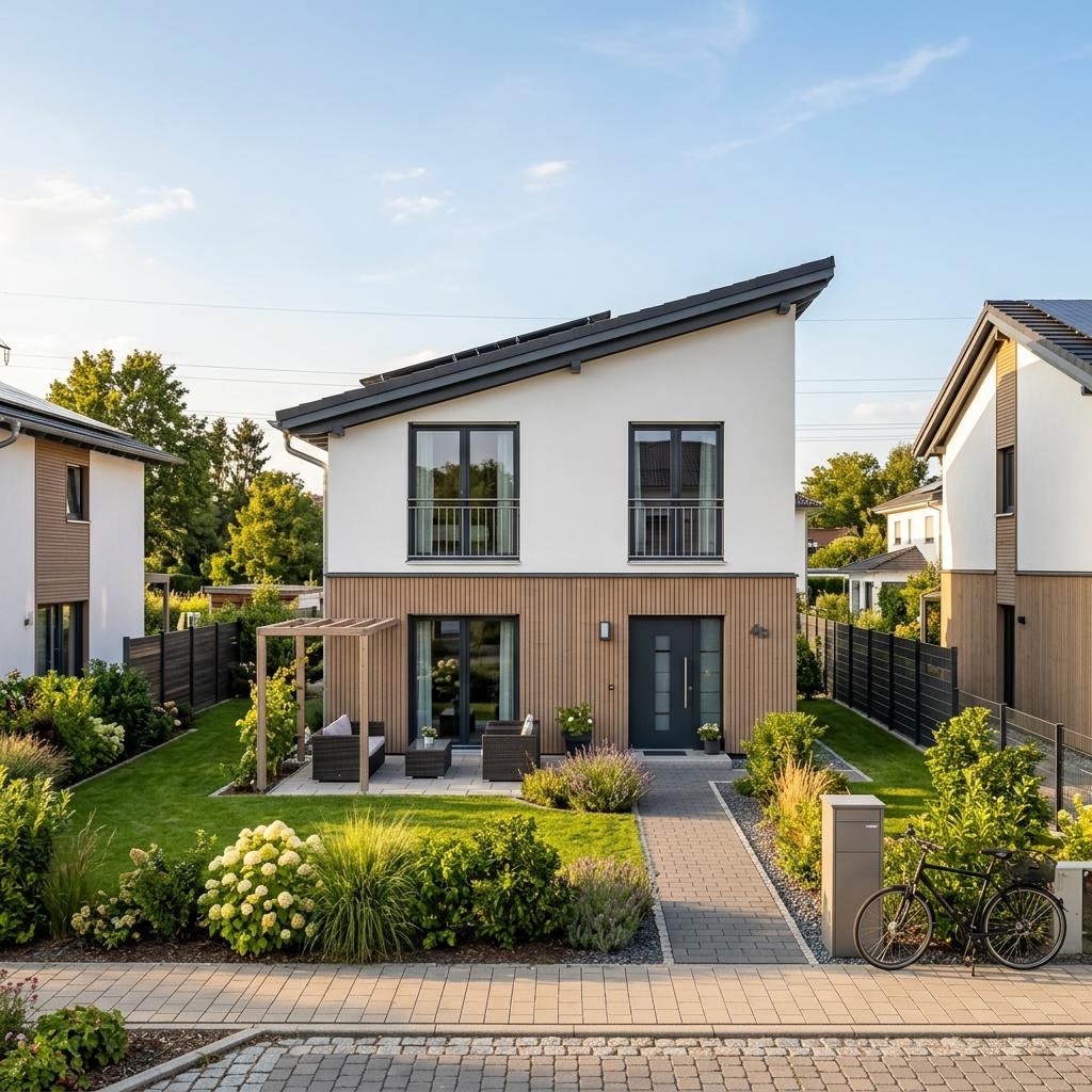 Reihenhaus Reihenmittelhaus Clou R128 von RENSCH-HAUS mit Pultdach und 128 m² Wohnfläche
