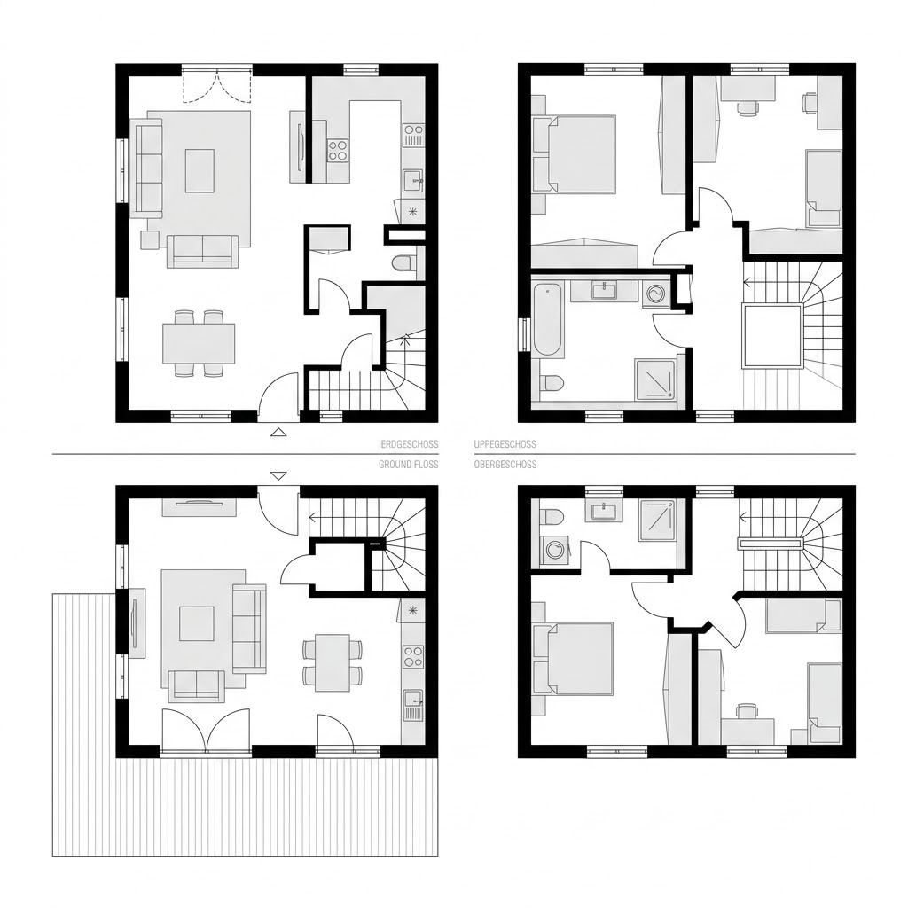 Grundriss Chalet Sella – 132 m² Chalet mit 4 Zimmern