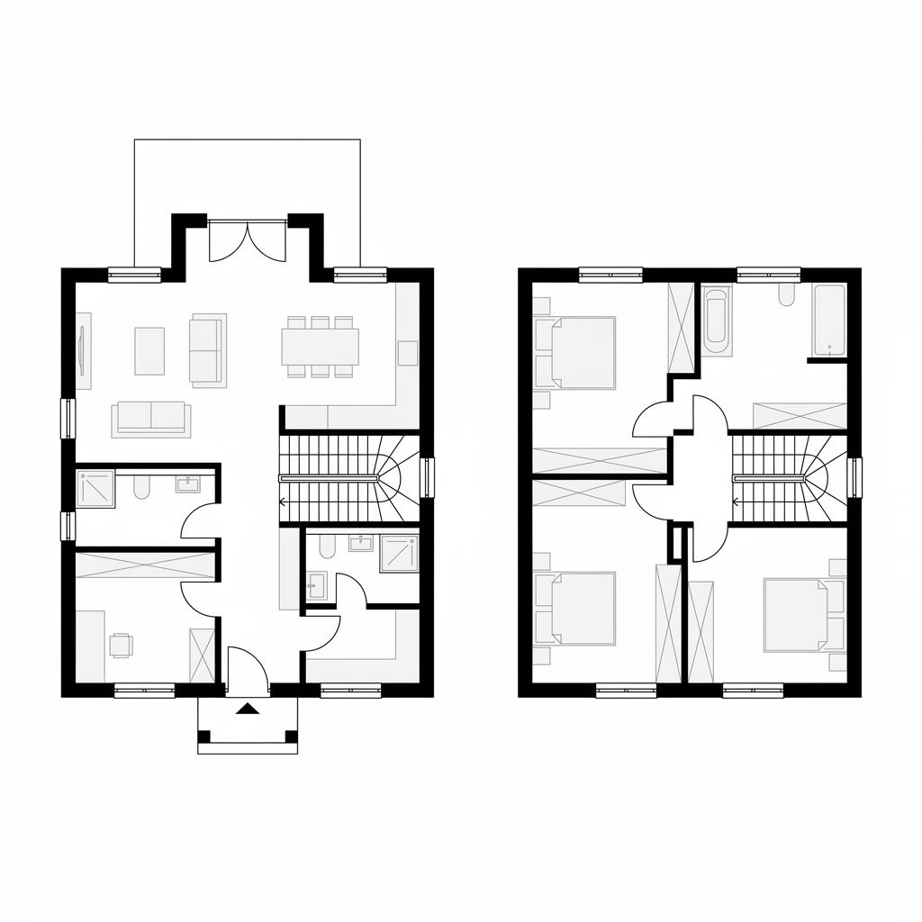Grundriss Friesengiebel 130 – 130 m² Friesenhaus mit 5 Zimmern