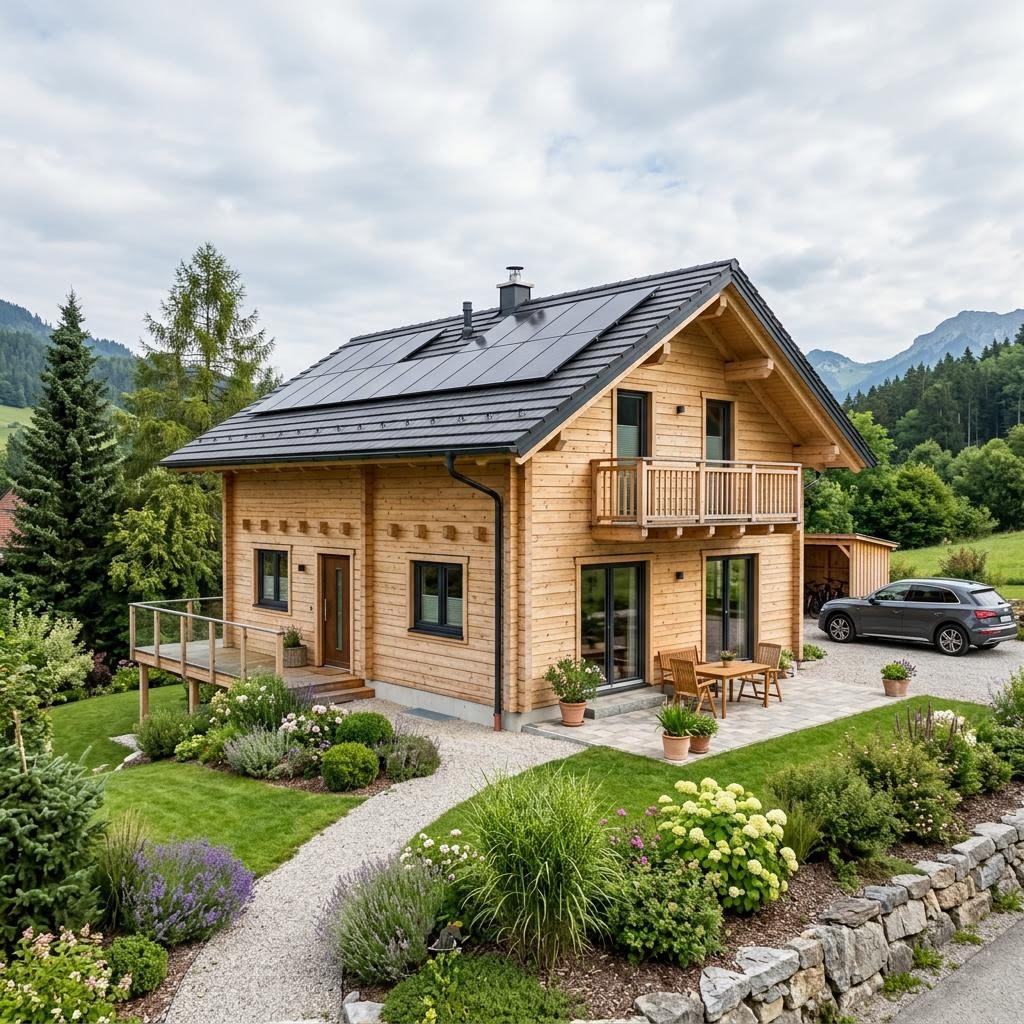Ferienhaus Zillertal 88 von Alpin Chalets Tirol als zweigeschossiges Alpenchalet mit Südbalkon