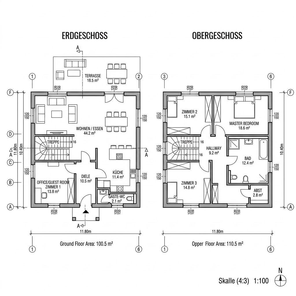 Grundriss CONCEPT-M 211 von Bien-Zenker — 211 m², 6 Zimmer