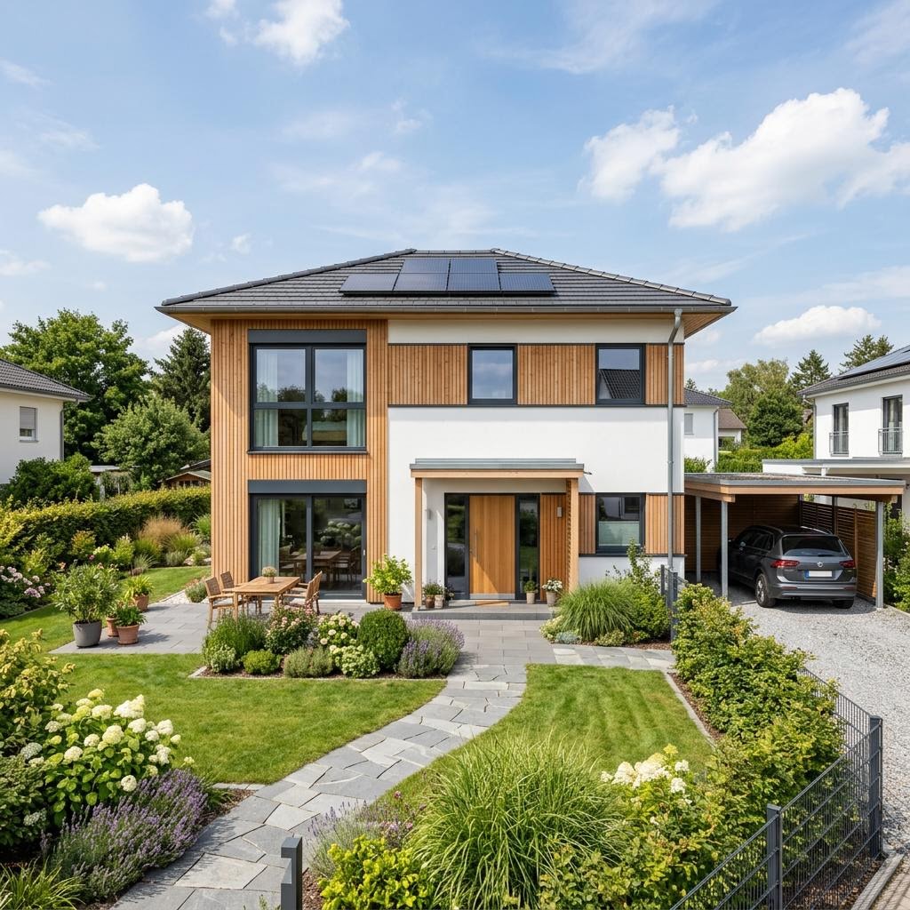 Stadtvilla FANTASTIC Walm 158 von Bien-Zenker — Holztafelbau mit Walmdach und rund 158 m²